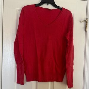 Loft Pink V Neck Long Sleeve Sweater